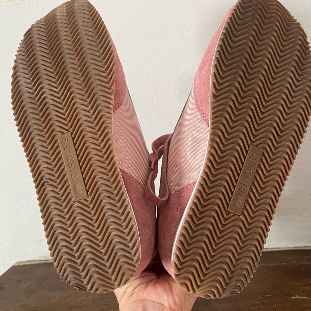 BIRDIES Women's Roadrunners in Rosette Pink and White Sneakers Size 7.5 - Picture 8 of 11